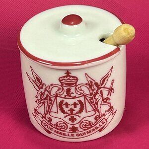 Vintage Moutarde fine de Dijon Maille1747 jar with wooden spoon